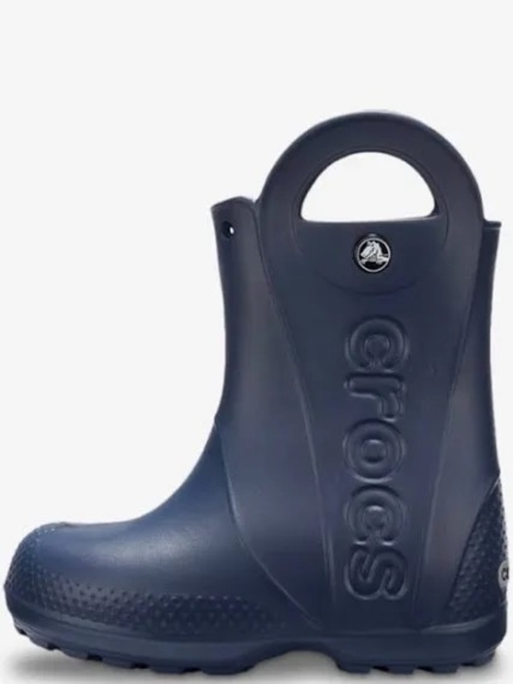 CROCS Kids "Handle It" Navy Blue Waterproof Rain Boots with Handles | 9